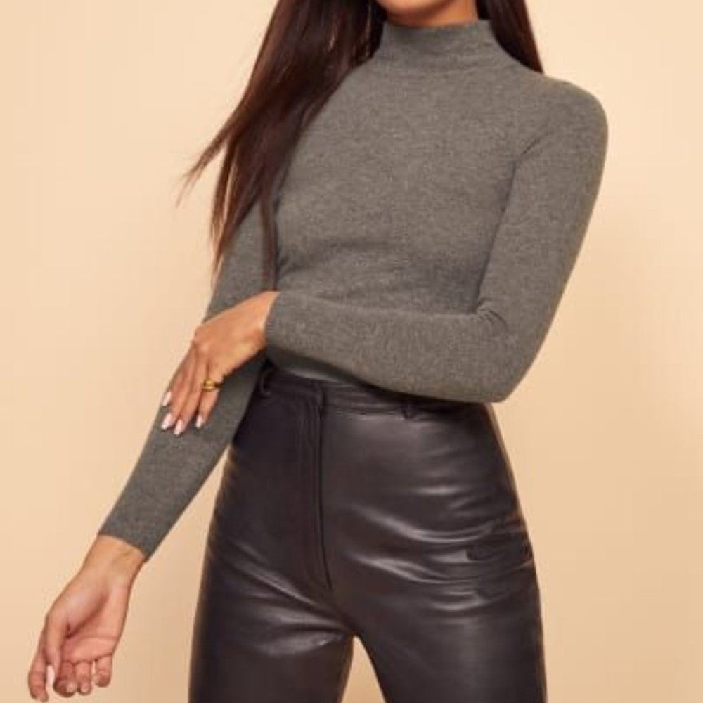 Reformation Kate Sweater in Charcoal